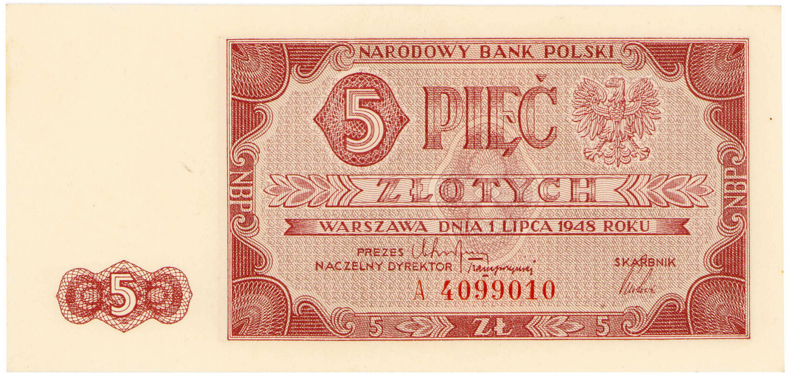 5 złotych 1948 seria A - RZADKI